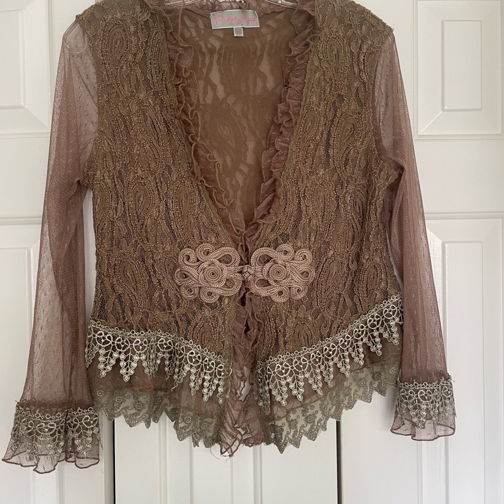 Y2K boho lace cardigan